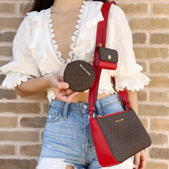 Michael Kors Crossbody MK Signature Brown - Picture 4 of 5